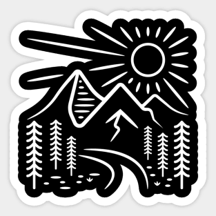 Day mountain illustration Sticker